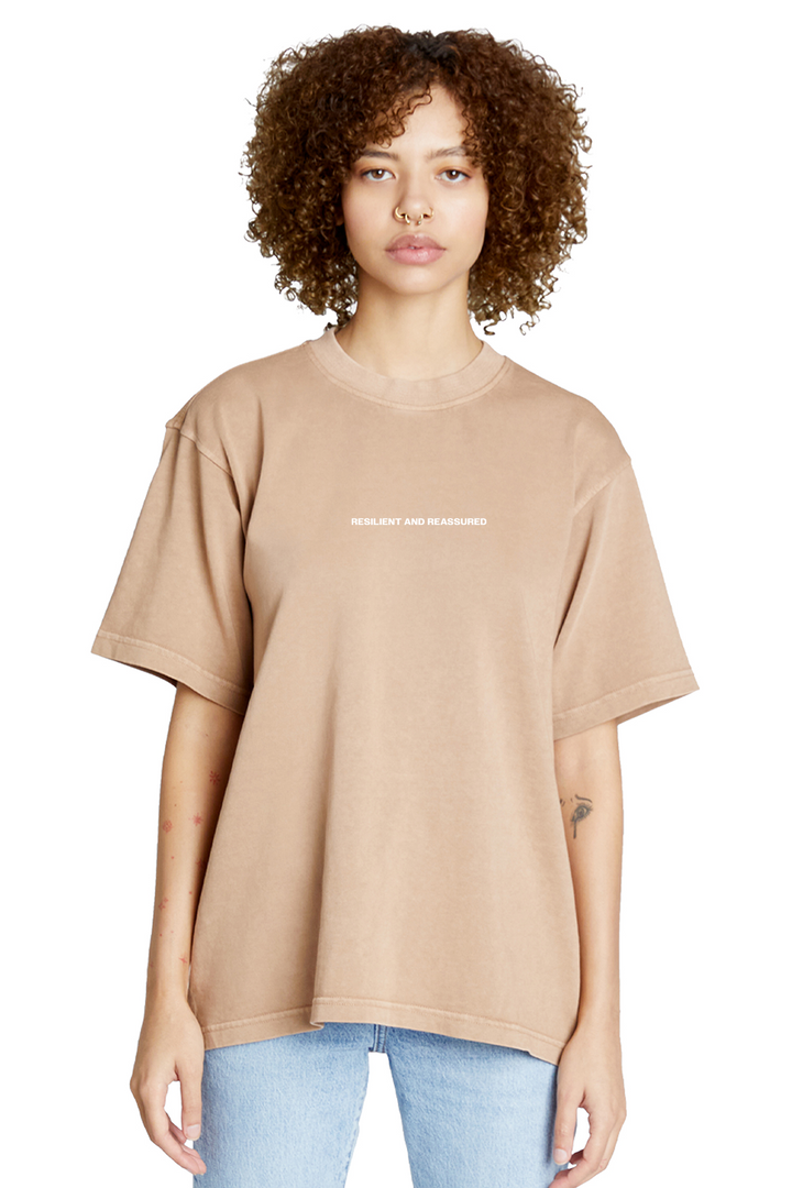 REASSURED EMBROIDERED TEE - BURRO