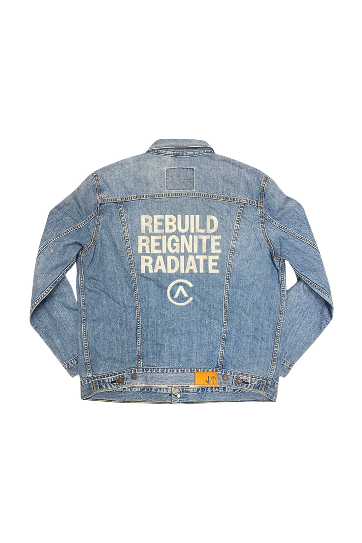 REBUILD EMBROIDERED DENIM JACKET - BLUE